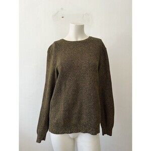 COS Green Sweater M Linen Blend Chunky Crew Nature Forest Outdoors Capsule
